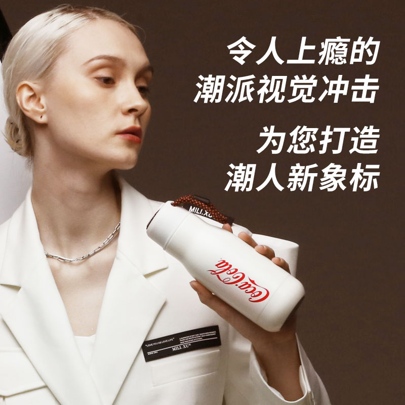 日本GERM格沵 可口可乐联名款运动杯 保温杯 350ML（红/白/黑色） 商品第3张图片规格展示