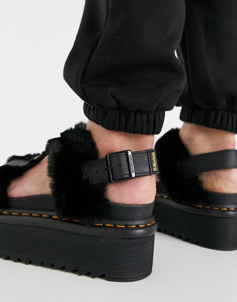 Dr Martens Francis Fluffy sandals in black商品第3张图片规格展示