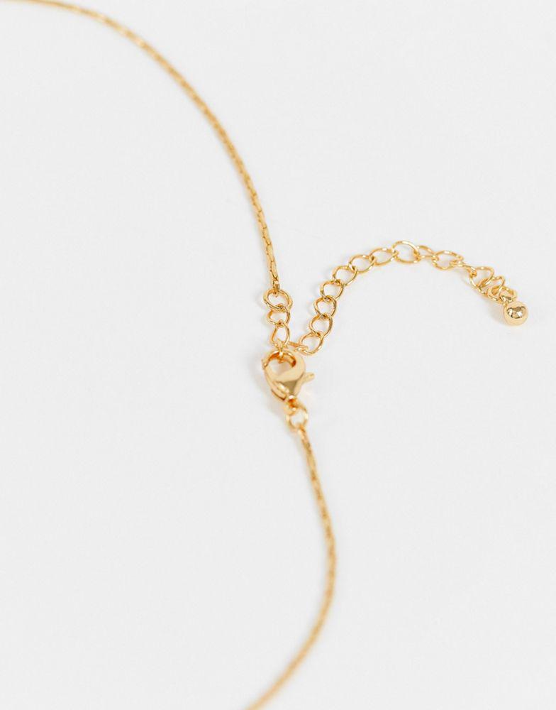 ASOS DESIGN 14k gold plated necklace with horse shoe pendant商品第4张图片规格展示