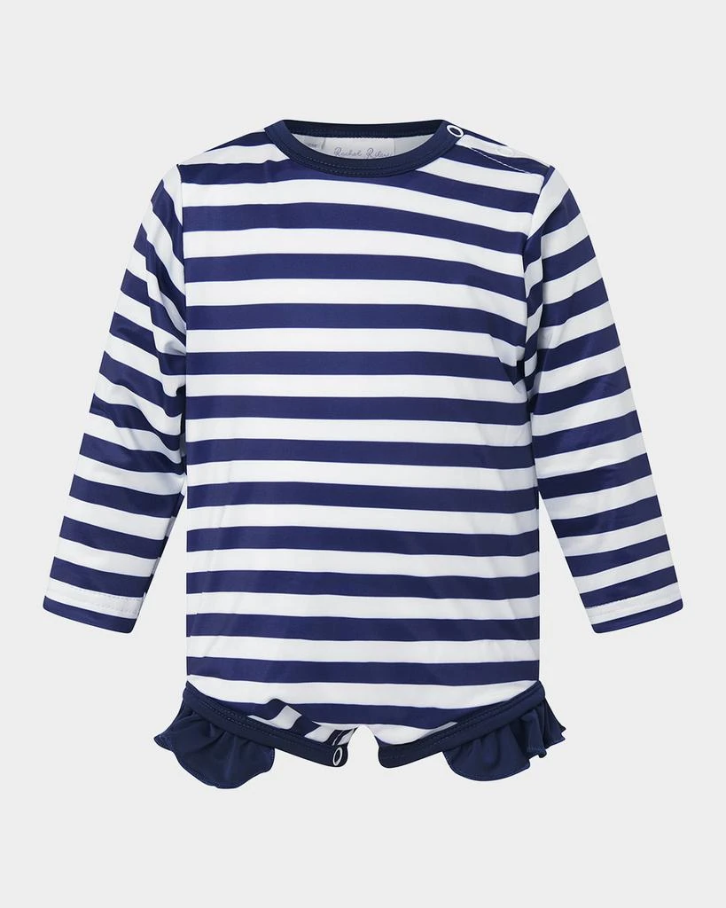 商品Rachel Riley|Girl's Breton Stripe Frill Rashguard One-Piece Swimsuit, Size 6M-24M,价格¥508,第1张图片