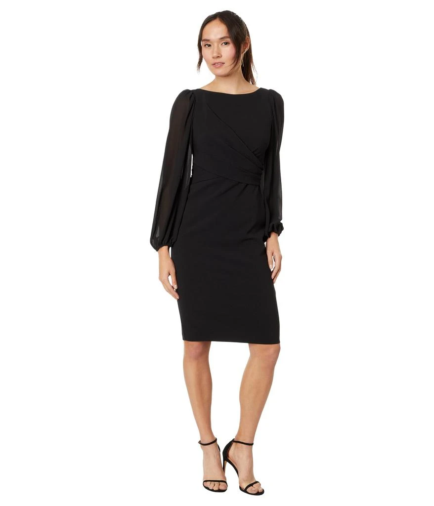 商品Vince Camuto|Signature Stretch Crepe Bodycon with Chiffon Balloon Sleeve,价格¥1265,第4张图片详细描述