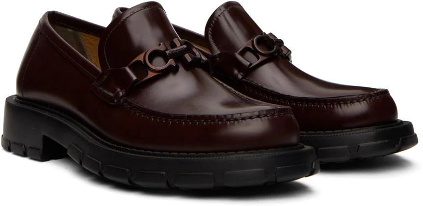 商品Salvatore Ferragamo|Burgundy Gancini Loafers,价格¥2513,第4张图片详细描述