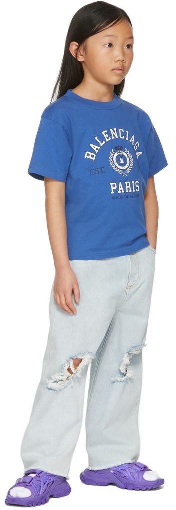 商品Balenciaga|Kids Blue College 1917 T-Shirt,价格¥1534,第6张图片详细描述