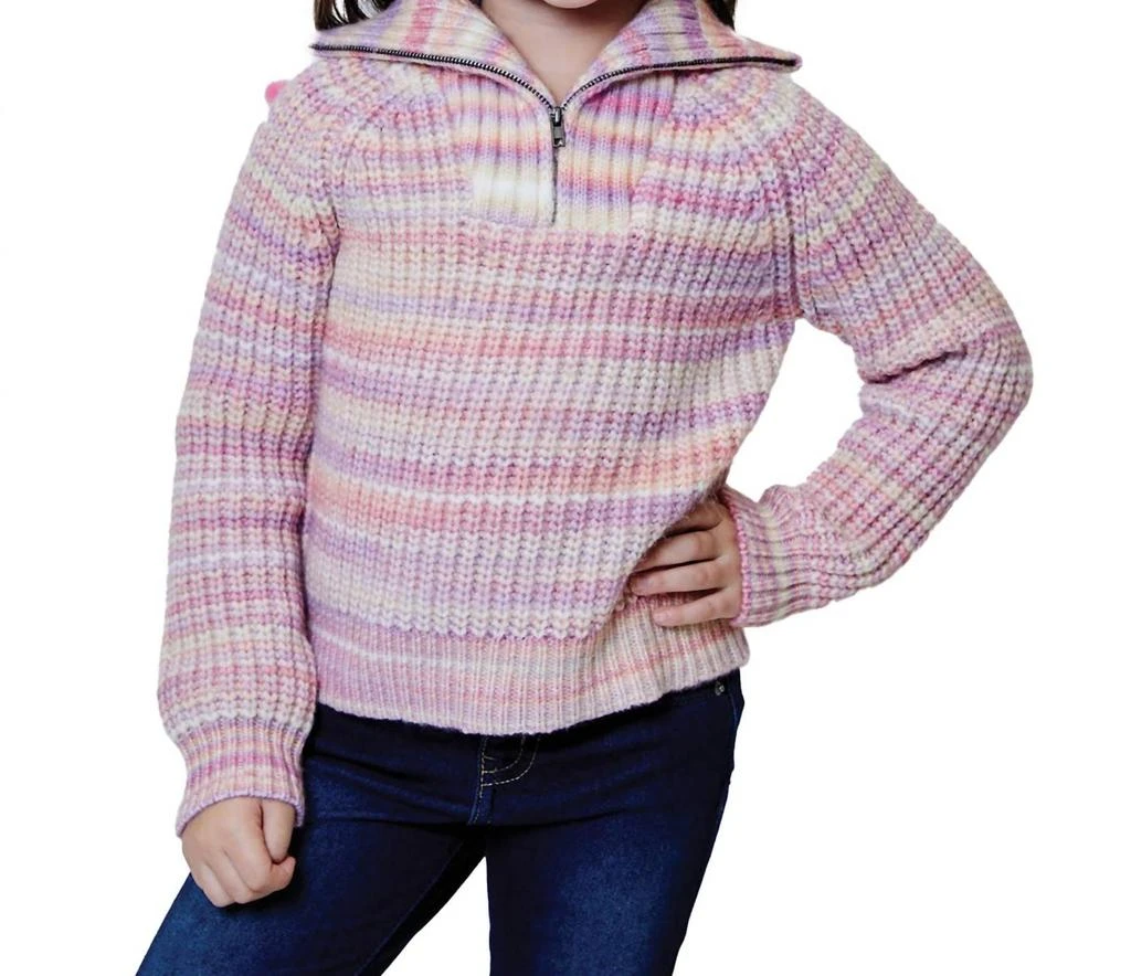 商品Design History|Little Girls Sweater In Pink Lilac Combo,价格¥324,第1张图片