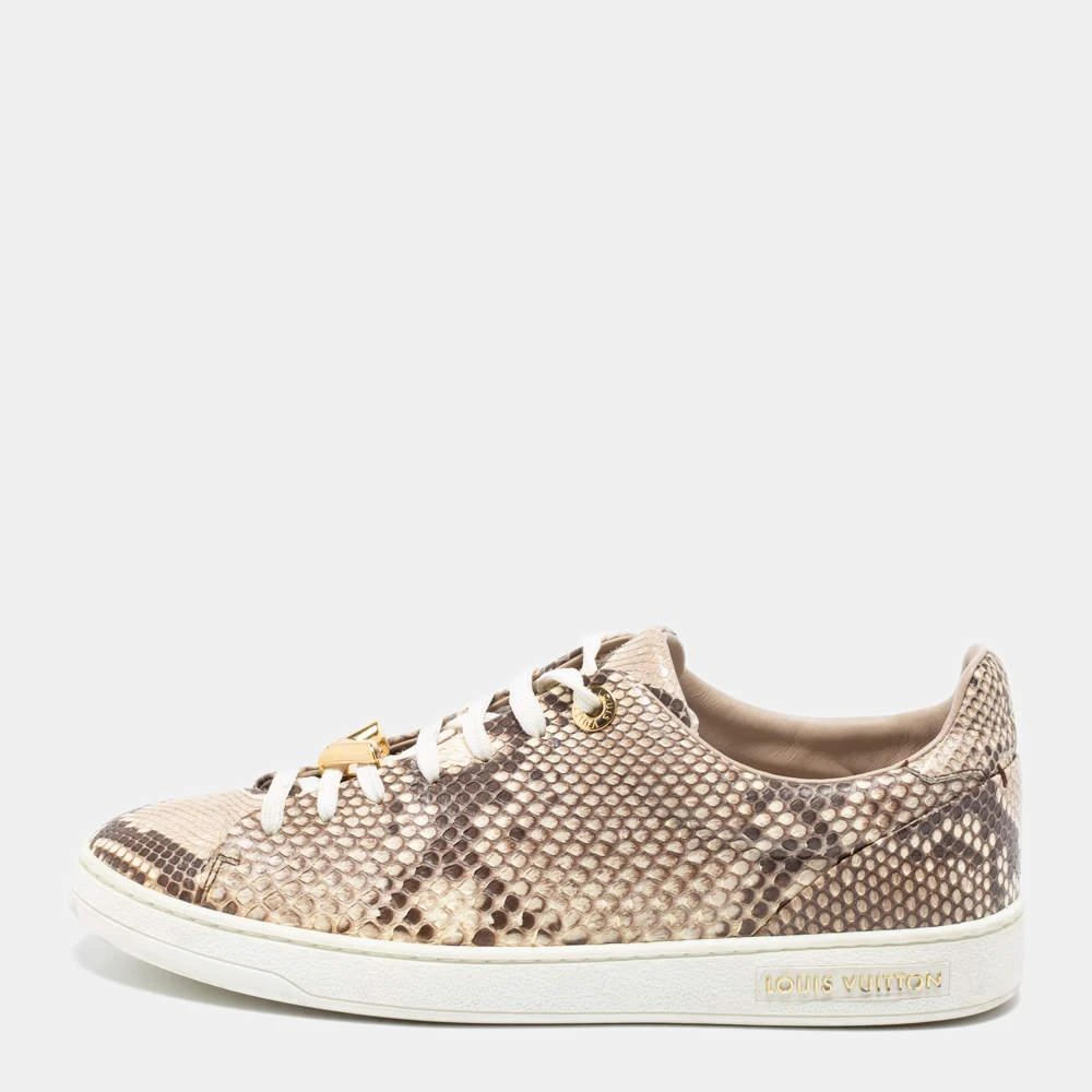 商品[二手商品] Louis Vuitton|Louis Vuitton Two-Tone Python Leather Frontrow Low-Top Sneakers Size 37.5,价格¥3650,第1张图片