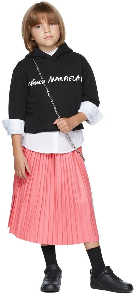 商品MAISON MARGIELA|Kids Pink Faux-Leather Pleated Skirt,价格¥583,第1张图片