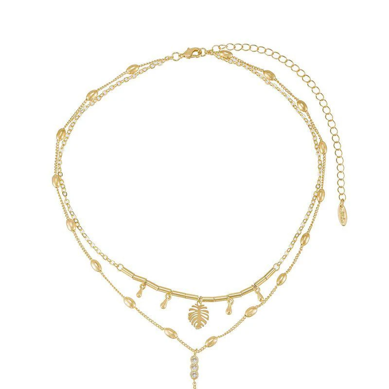 商品Ettika Jewelry|Under the Palms 18k Gold Plated Layered Lariat Necklace ONE SIZE,价格¥378,第2张图片详细描述