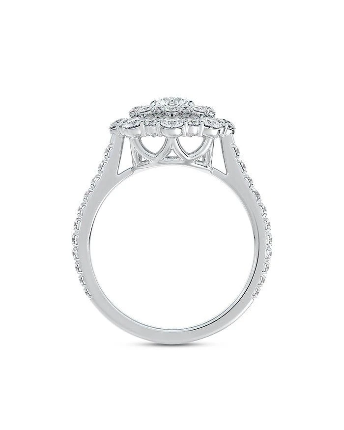 商品De Beers Forevermark|Center of My Universe® Floral Halo Ring in 18K White Gold, 1.80 ct. t.w.,价格¥37646,第4张图片详细描述