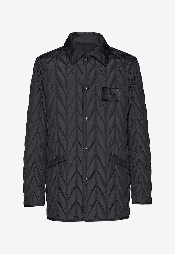 商品Salvatore Ferragamo|Logo-Patch Quilted Jacket,价格¥8509,第3张图片详细描述