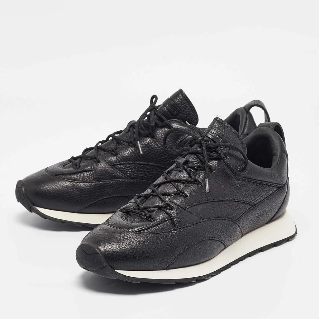 商品[二手商品] Giorgio Armani|Giorgio Armani Black Leather Lace Up Sneakers Size 43,价格¥1686,第2张图片详细描述