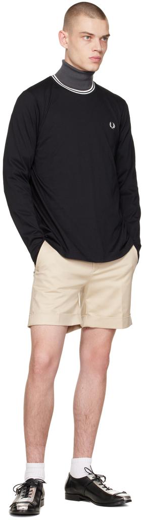 Black Twin Tipped Long Sleeve T-Shirt商品第4张图片规格展示