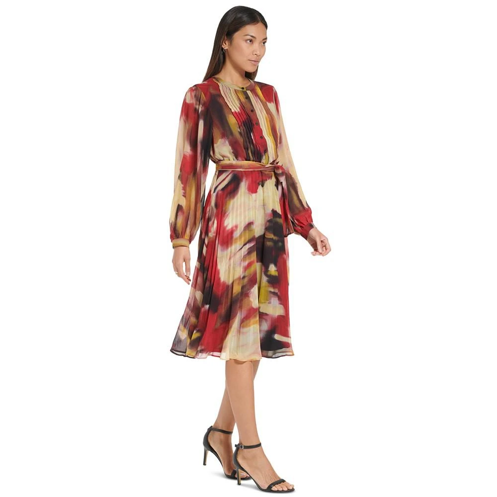 商品Calvin Klein|Women's Printed Chiffon Shirtdress,价格¥684,第3张图片详细描述