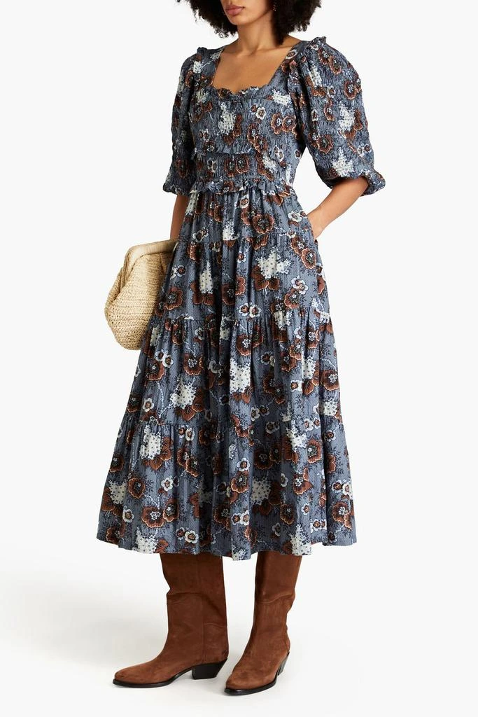 商品Sea|Lucinda shirred printed cotton midi dress,价格¥1450,第2张图片详细描述