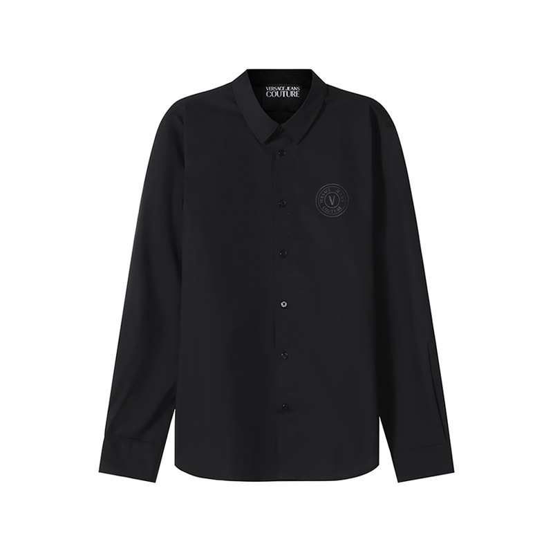 商品[国内直发] Versace|VERSACE JEANS COUTURE 男士黑色棉质V字徽章图案长袖衬衫 72GAL2S5-CN001-899,价格¥1096,第1张图片