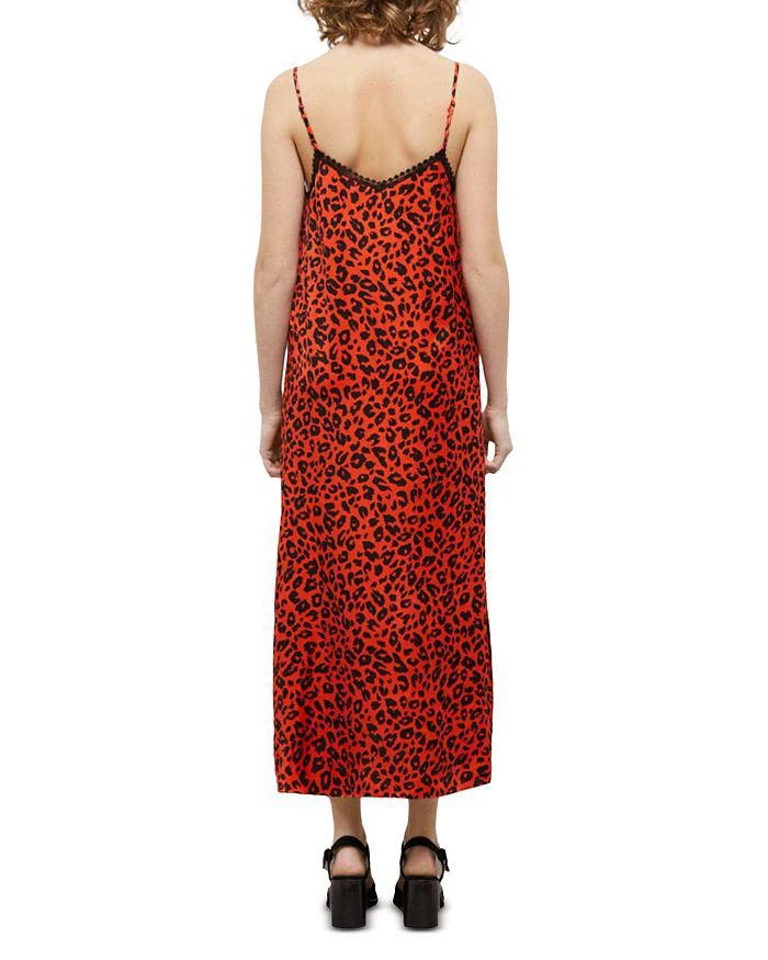 商品The Kooples|Leopard Print Satin Slip Midi Dress,价格¥1015,第4张图片详细描述