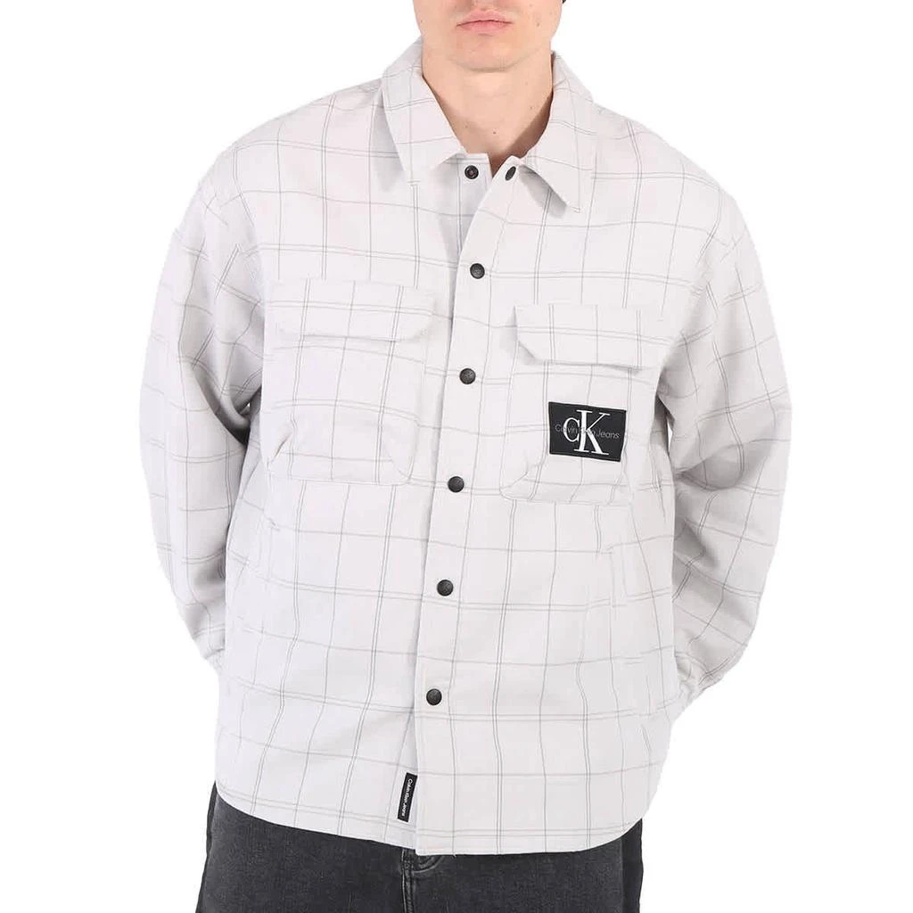 商品Calvin Klein|Men's Monogram Badge Relaxed Fit Long-Sleeved Shadow Overshirt,价格¥671,第1张图片