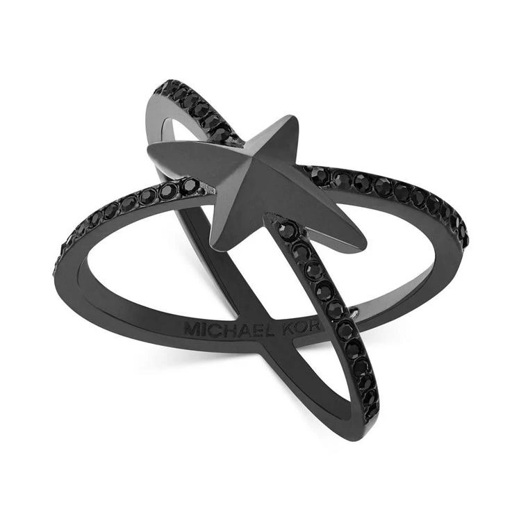 商品Michael Kors|Black-Tone Jet Pavé Starburst Ring, a Macy's Exclusive Style,价格¥170,第1张图片