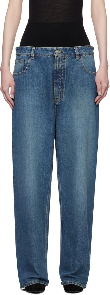 商品Alaïa|Blue Knit Band Jeans,价格¥10087,第1张图片