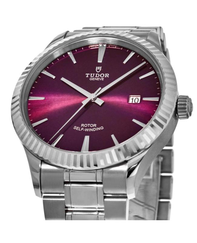 Tudor Style 41mm Burgundy Dial Stainless Steel Unisex Watch M12710-0015商品第2张图片规格展示