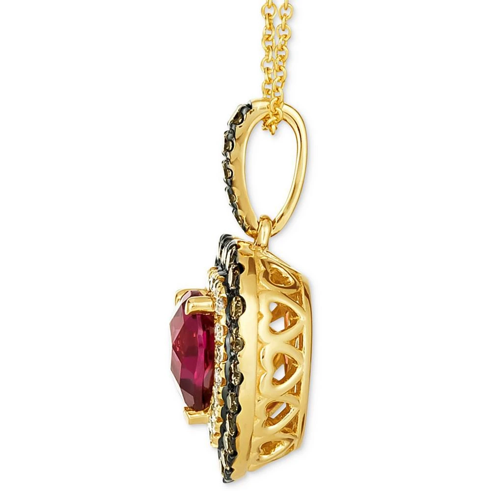 商品Le Vian|Raspberry Rhodolite (1-1/3 ct. t.w.) & Diamond (5/8 ct. t.w.) Heart Pendant Necklace in 14k Gold, 18" + 2" extender,价格¥7342,第2张图片详细描述