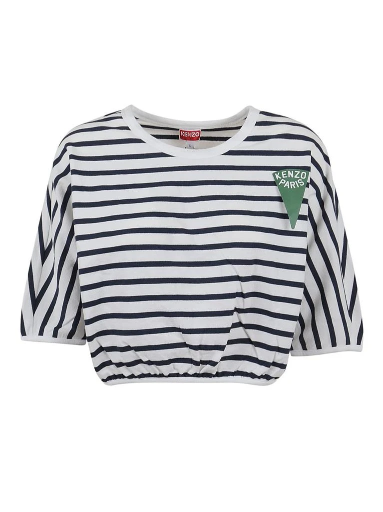 商品Kenzo|Kenzo Logo-Printed Cropped Striped Top,价格¥1007,第1张图片