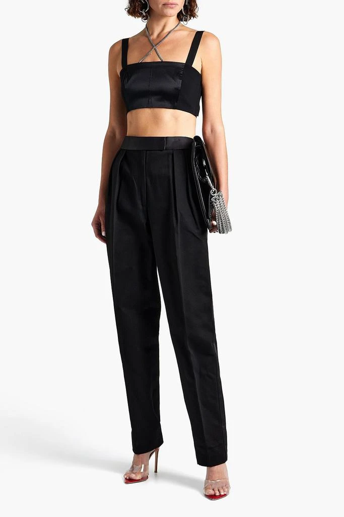 商品Alexander Wang|Satin-trimmed cotton-twill straight-leg pants,价格¥2075,第4张图片详细描述