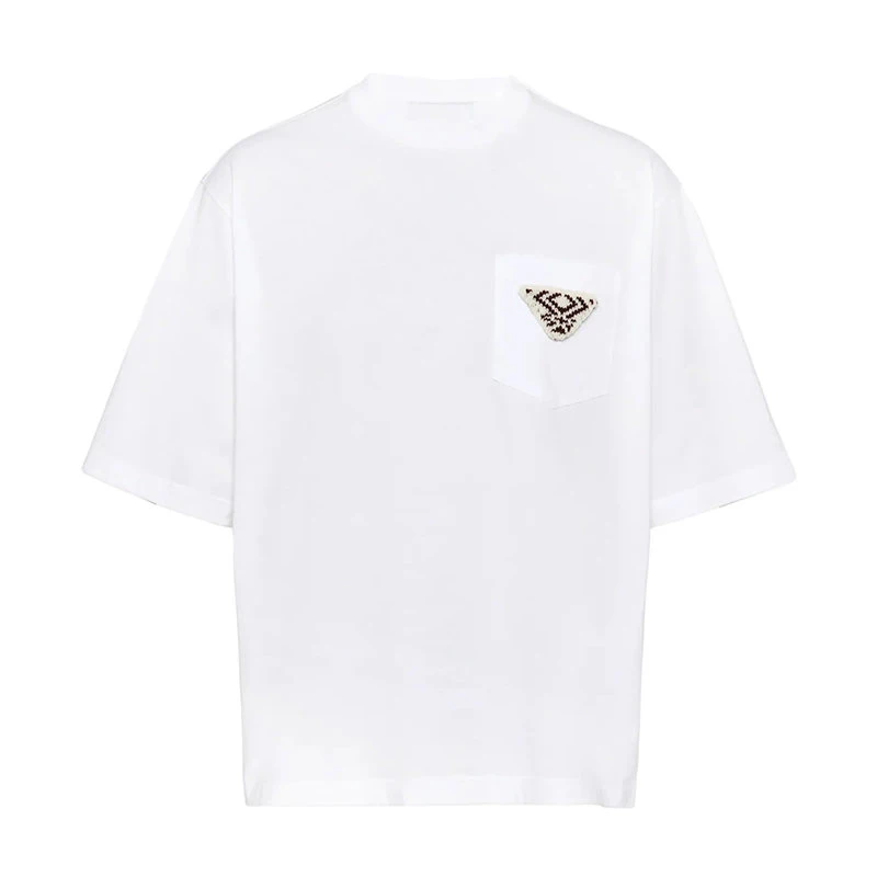 商品Prada|【预售3-7天】普拉达 22年早春 男士白色纯棉T恤UJN761_1ZLB_F0009_S_212,价格¥5798,第1张图片
