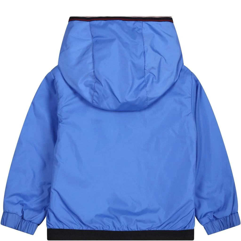 商品Moncler|Moncler Light Blue Jacket For Baby Boy With Logo,价格¥1405,第2张图片详细描述