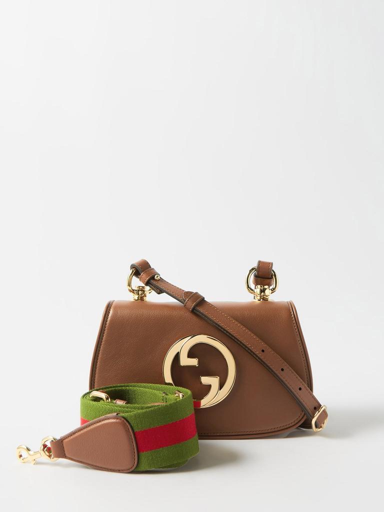 商品Gucci|New Blondie small Web-stripe leather shoulder bag,价格¥16259,第1张图片