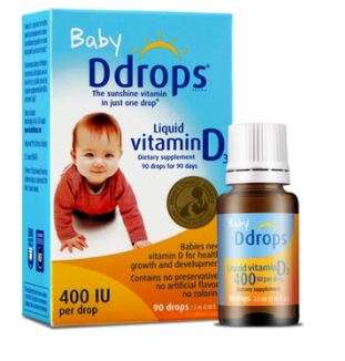 加拿大ddrops维生素D3滴剂0-1岁婴幼儿液体补钙400IU90滴2.5ML商品第1张图片规格展示