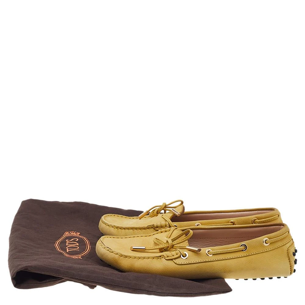 Tod's Yellow Leather Gommino Slip On Loafers Size 38 商品