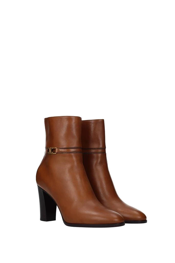 商品Celine|Ankle boots Leather Brown Dark Brown,价格¥5682,第2张图片详细描述