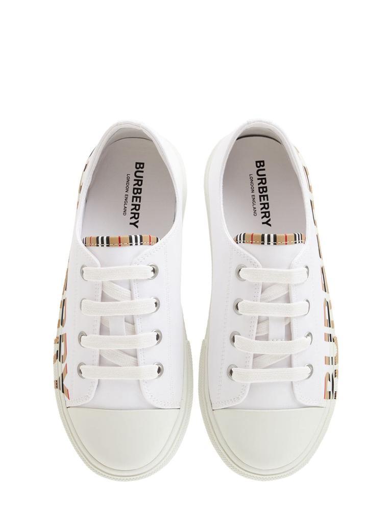 商品Burberry|Icon Stripe Logo Cotton Lace-up Sneakers,价格¥1940,第1张图片