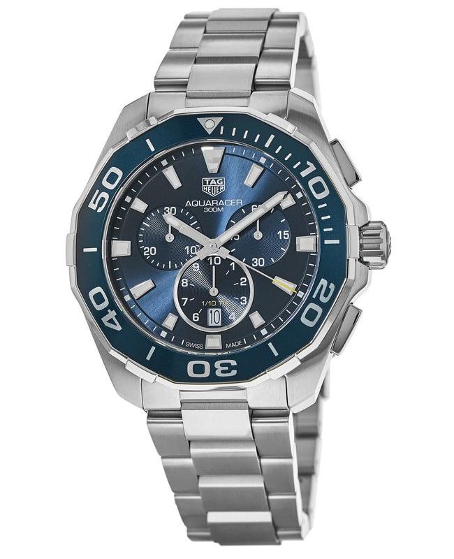 Tag Heuer Aquaracer 300M Chronograph Blue Dial 43mm Steel Men's Watch CAY111B.BA0927商品第1张图片规格展示