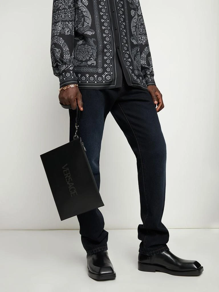 商品Versace|Squared Toe Leather Chelsea Boots,价格¥4597,第1张图片