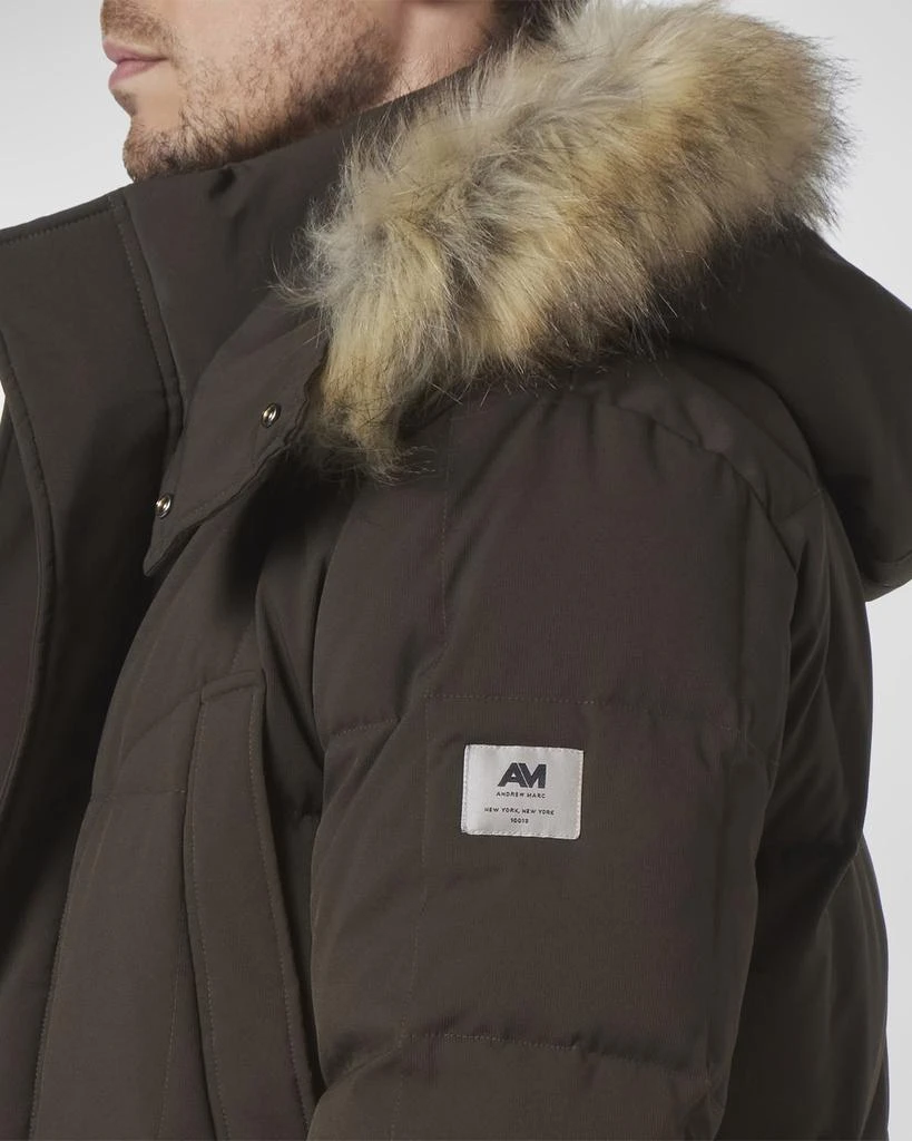 商品Andrew Marc|Men's Olmstead Puffer Jacket w/ Faux Coyote Fur,价格¥2704,第4张图片详细描述