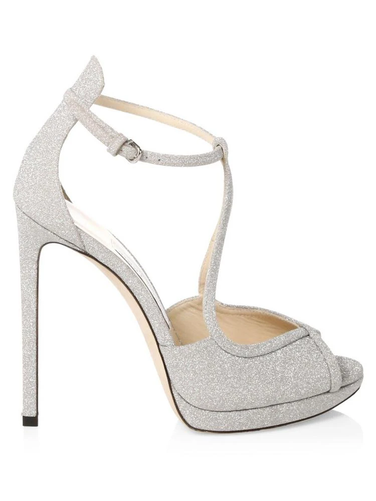 商品Jimmy Choo|Jimmy Choo - Fawne Shimmer Leather Open-Toe Pumps,价格¥2683,第5张图片详细描述