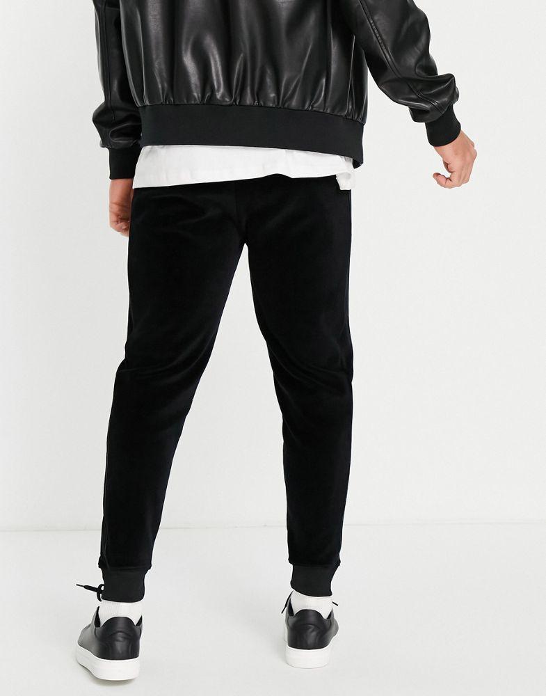 Hugo Dechi Velour track joggers in black商品第4张图片规格展示