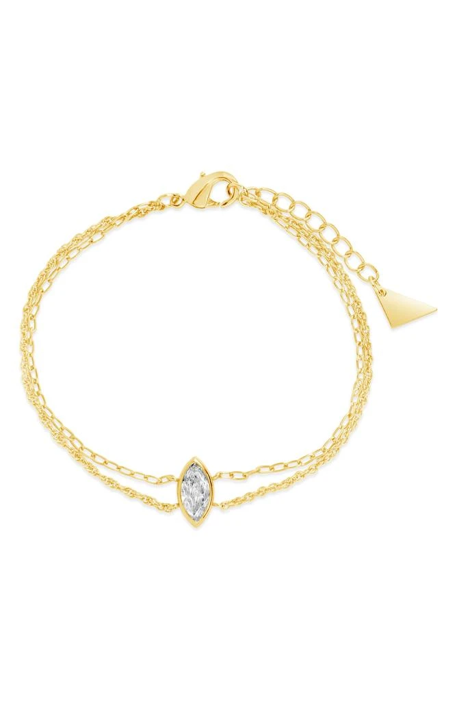 商品Sterling Forever|Karlie Marquis Crystal Double Chain Bracelet,价格¥113,第1张图片