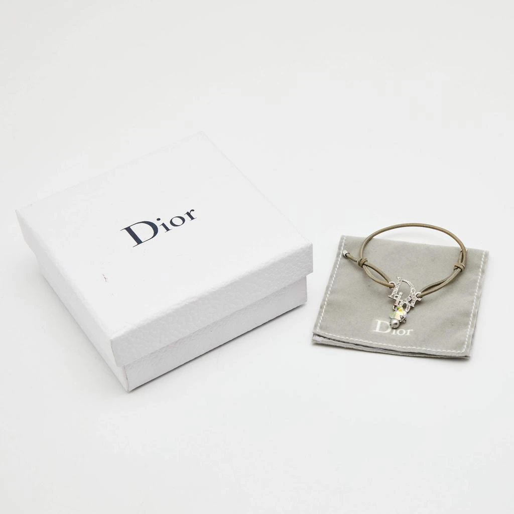 商品[二手商品] Dior|Dior Silver Tone Crystal Oblique Butterfly Charm Cord Bracelet,价格¥2328,第4张图片详细描述