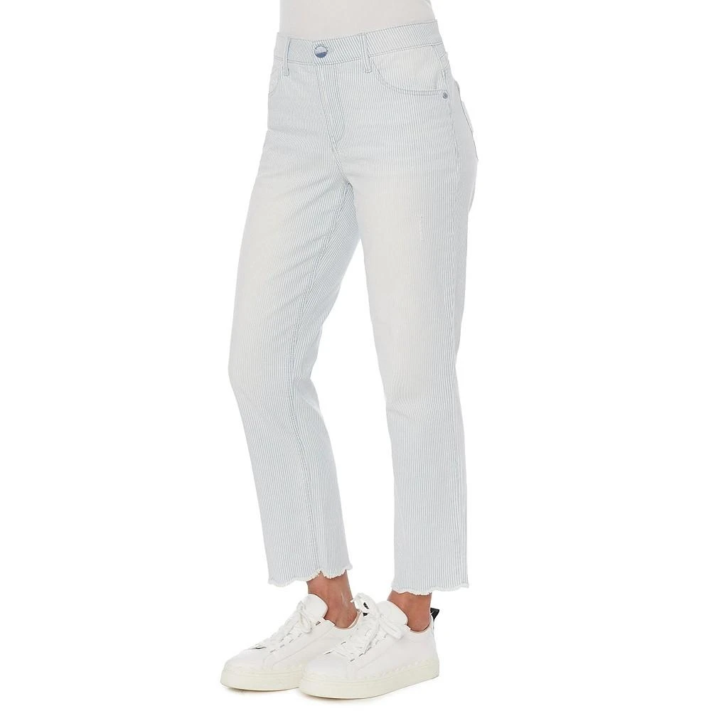 商品Democracy|Women's Ab Solution High Rise Slim Straight Crop Jeans with Scallop Fray,价格¥582,第1张图片