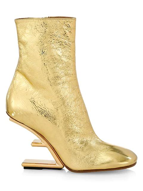 Fendi First Metallic Leather Wedge Boots商品第1张图片规格展示