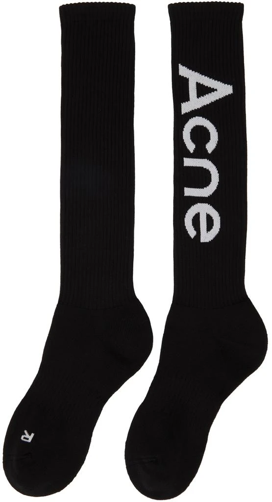 商品Acne Studios|Black Logo Jacquard Socks,价格¥362,第2张图片详细描述