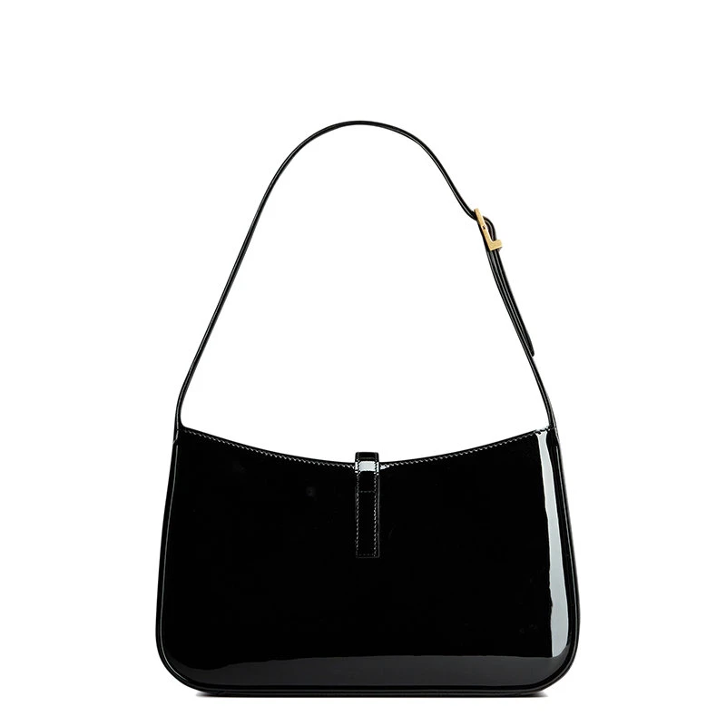 商品Yves Saint Laurent|【预售3-7天】SAINT LAURENT PARIS/圣罗兰 YSL LE 5 À 7系列 女士黑色漆皮牛皮革金扣手提单肩腋下包6572280UF0W1000,价格¥15274,第4张图片详细描述