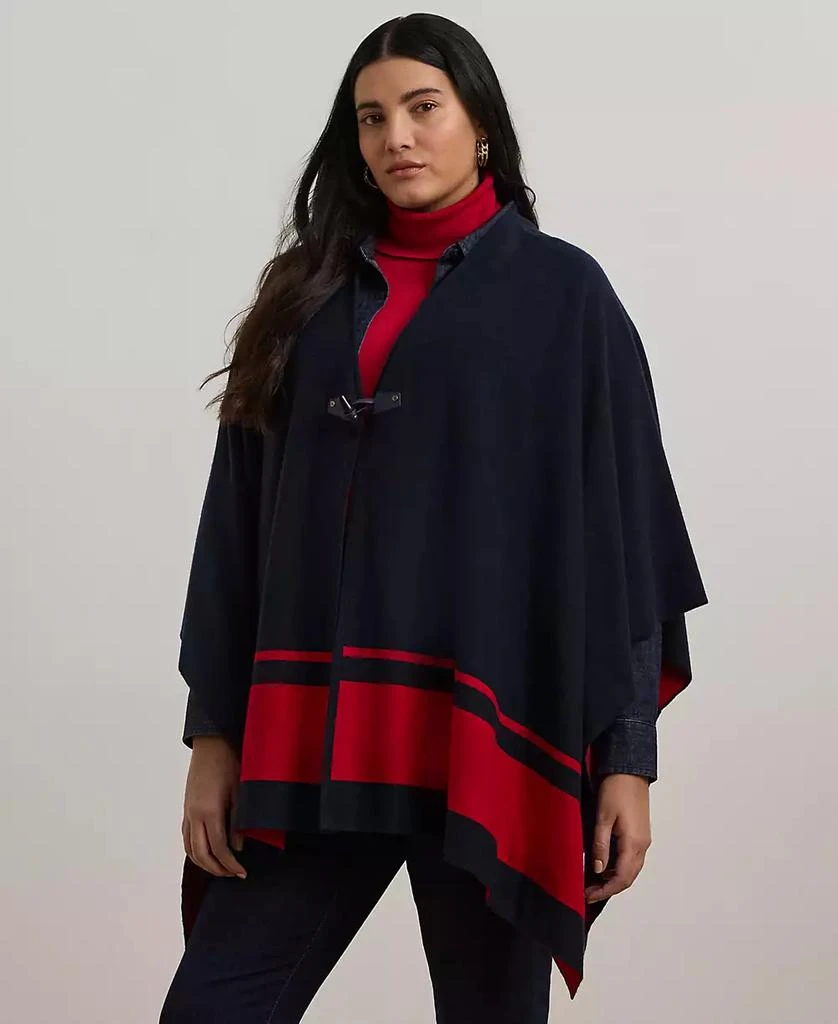 商品Ralph Lauren|Plus Size Two-Tone Poncho,价格¥2276,第1张图片