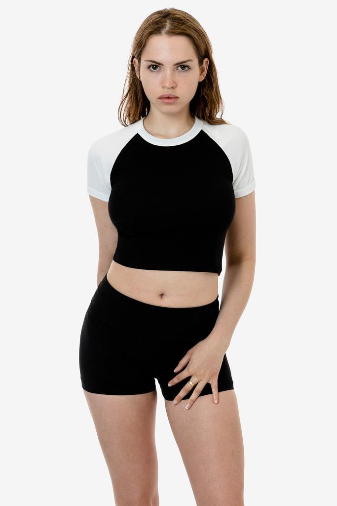 43077 - Baby Rib Short Sleeve Cropped Raglan商品第6张图片规格展示