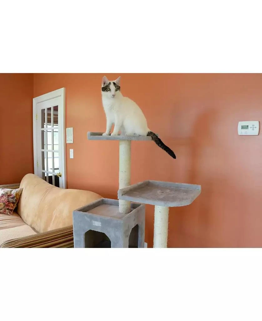 57-Inch Real Wood Cat Tree With Two-Door Condo 商品
