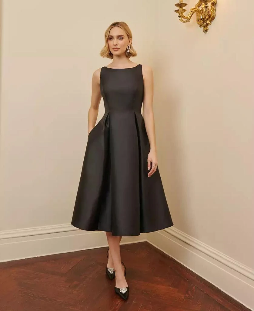 商品Adrianna Papell|Women's Boat-Neck Fit & Flare Midi Dress,价格¥871,第2张图片详细描述