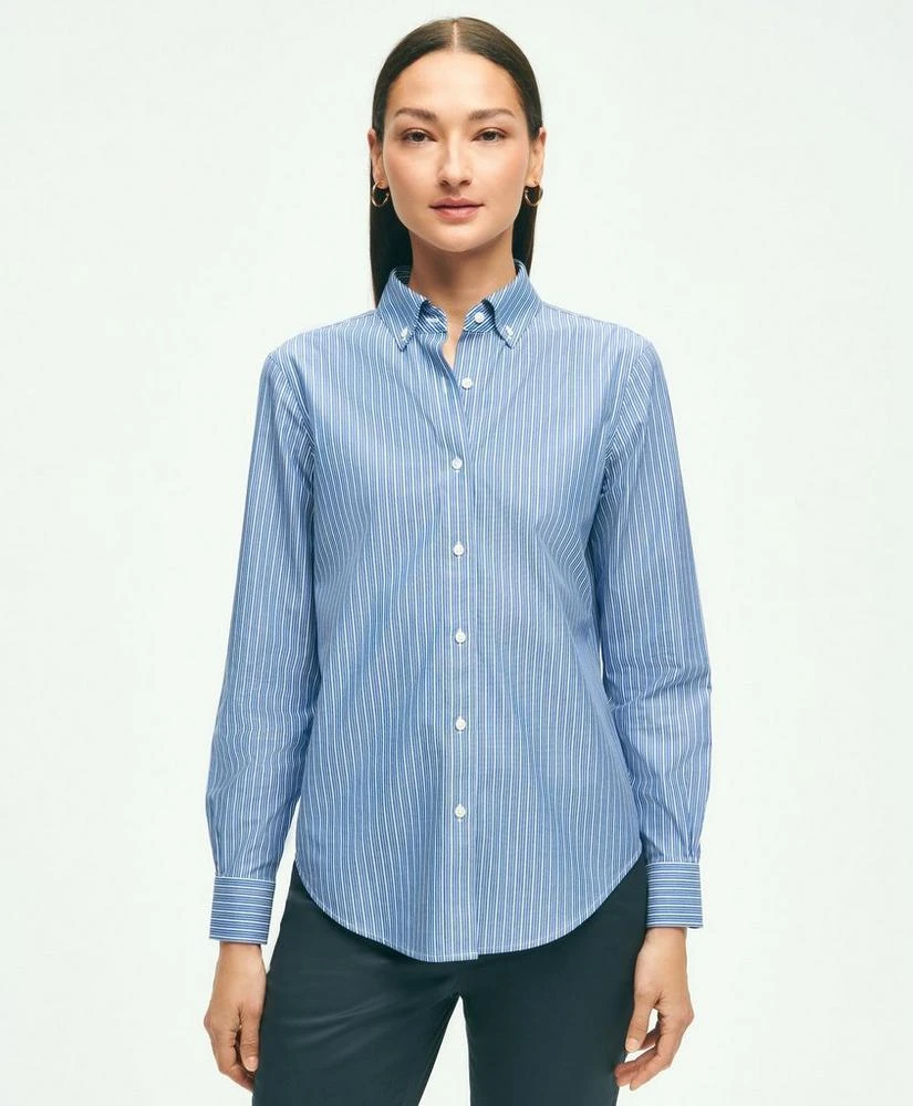 商品Brooks Brothers|Classic Fit Stretch Supima® Cotton Non-Iron Striped Dress Shirt,价格¥377,第1张图片