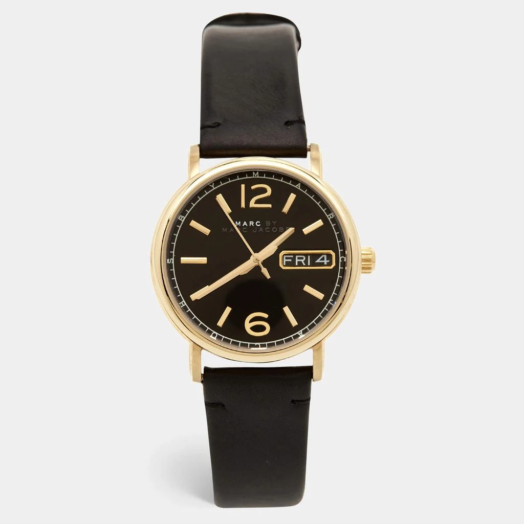 商品[二手商品] Marc Jacobs|Marc by Marc Jacobs Gold Plated Stainless Steel Leather MBM8651 Unisex Wristwatch 38 mm,价格¥976,第1张图片